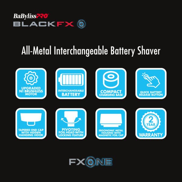 BaBylissPRO® FXONE™ BLACKFX Double Foil Shaver - Image 2